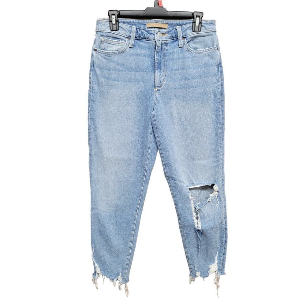 Joe's Jeans Blue Billie Reese Cropped Boyfriend Womens 28 Distressed Raw Hem